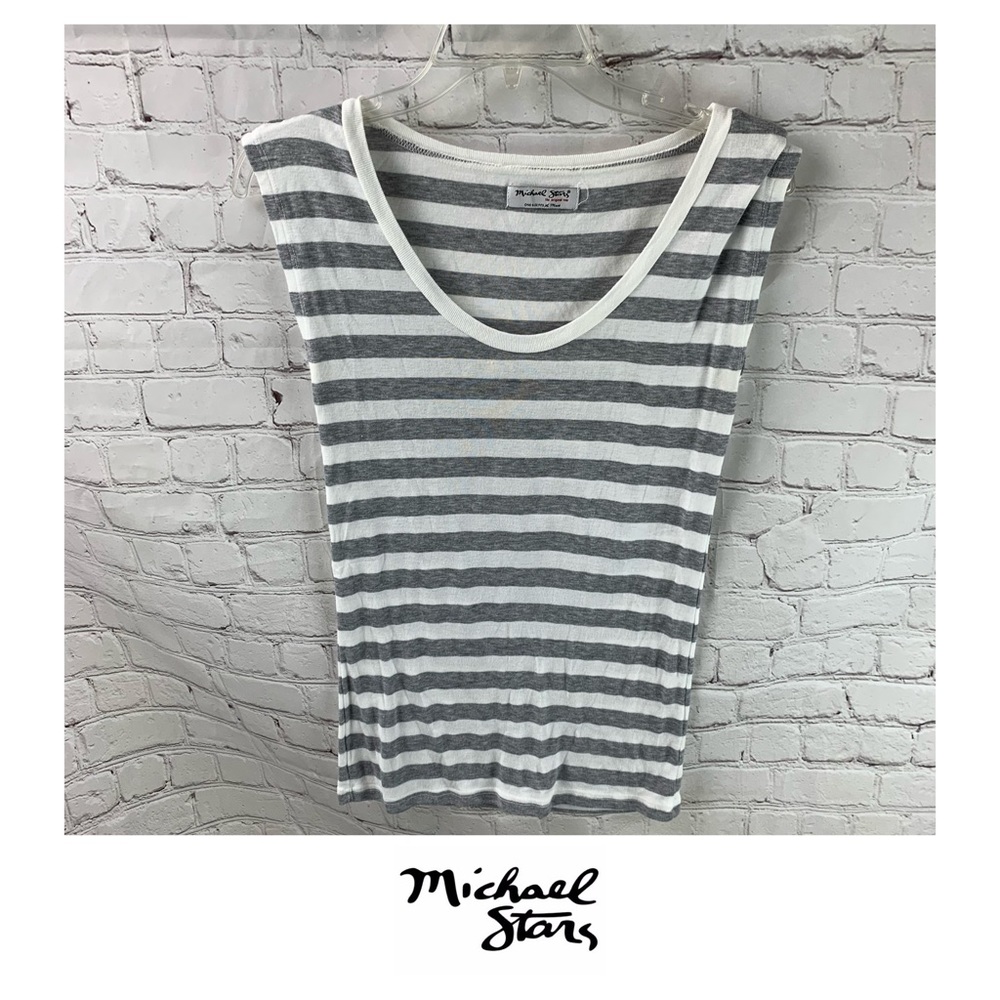 Michael Stars Original Stripped Tank Top - Picture 1 of 5